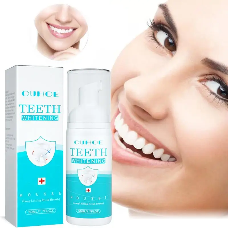 

50ml Teeth Cleansing Stains Removes Breath Freshen Teeth Whitening Mousse Oral Hygiene Mousse Foam Portable Travel Toothpaste