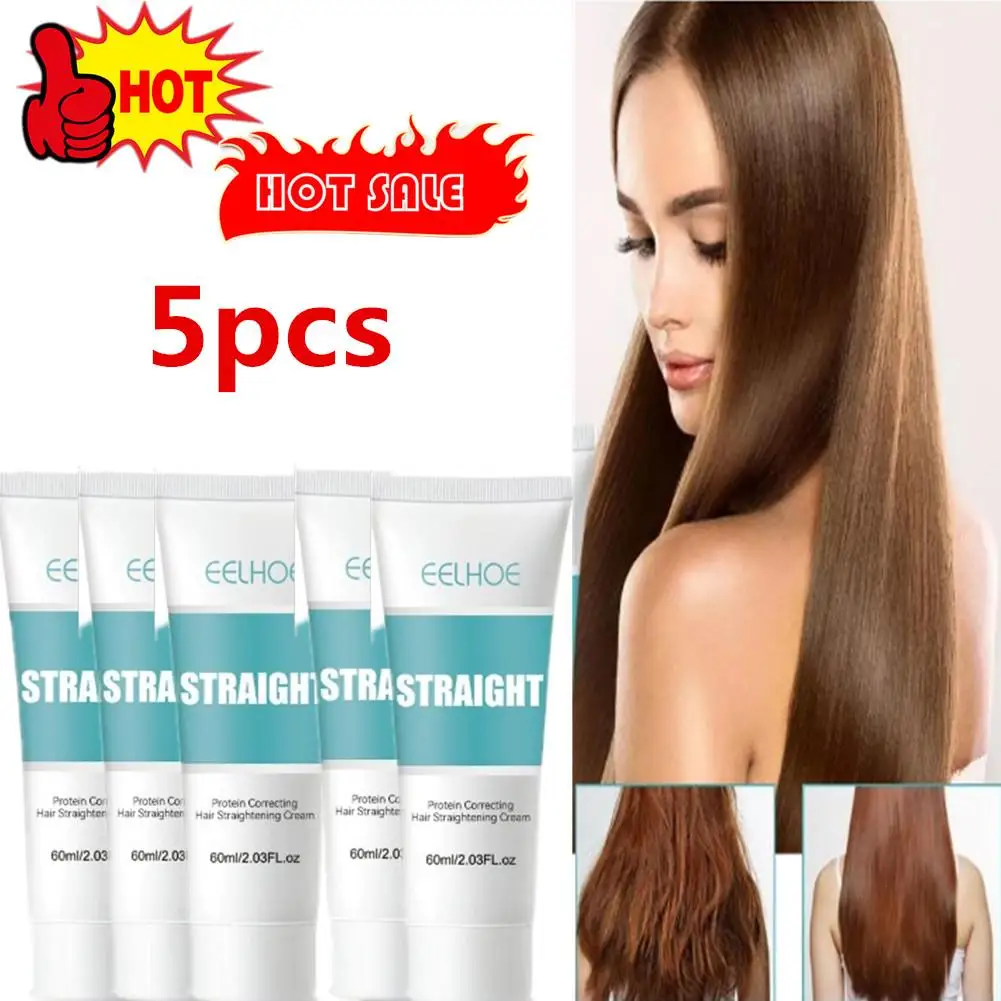 

5X60ml Keratin Hair Straightening Cream Professional Damaged Treatment Faster Smoothing Curly Hair Care Protein Correction Cream