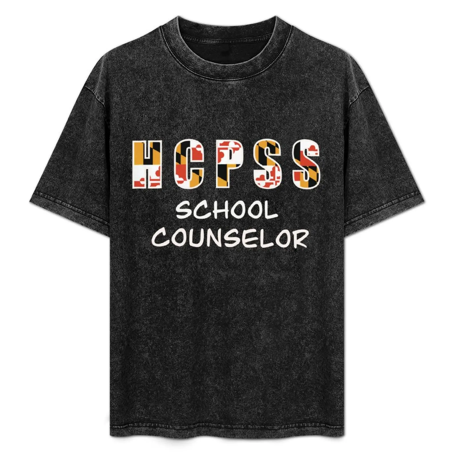 Фото Копия белой футболки с надписью HCPSS School Counselor, устойчивой к выцветанию, повседневная футболка №1