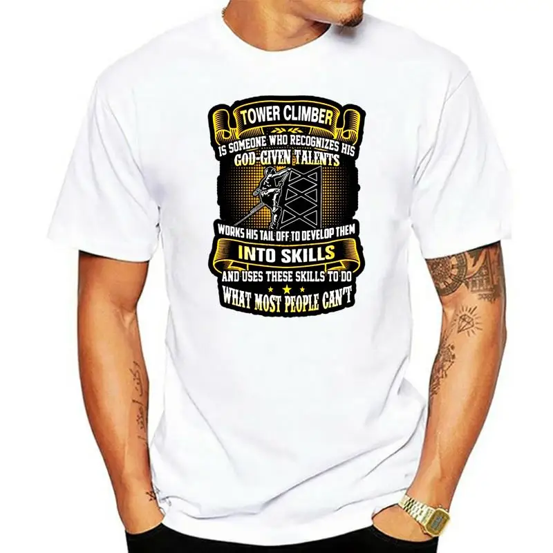

Мужская футболка с изображением башни альпинизма-это тот, кто распознает его Бога, даря таланты, рабочая женская футболка