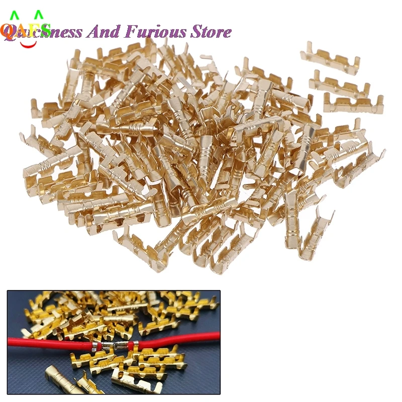 

100Pcs Brass Copper Crimp Electrical Connector Wire Terminal Kit Hot Sale
