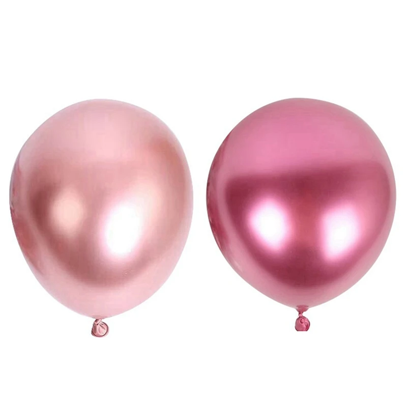 

100 шт., 10-дюймовые зеркальные блестящие металлические зеркальные лампы-50 шт., розовое золото и 50 шт. красного цвета