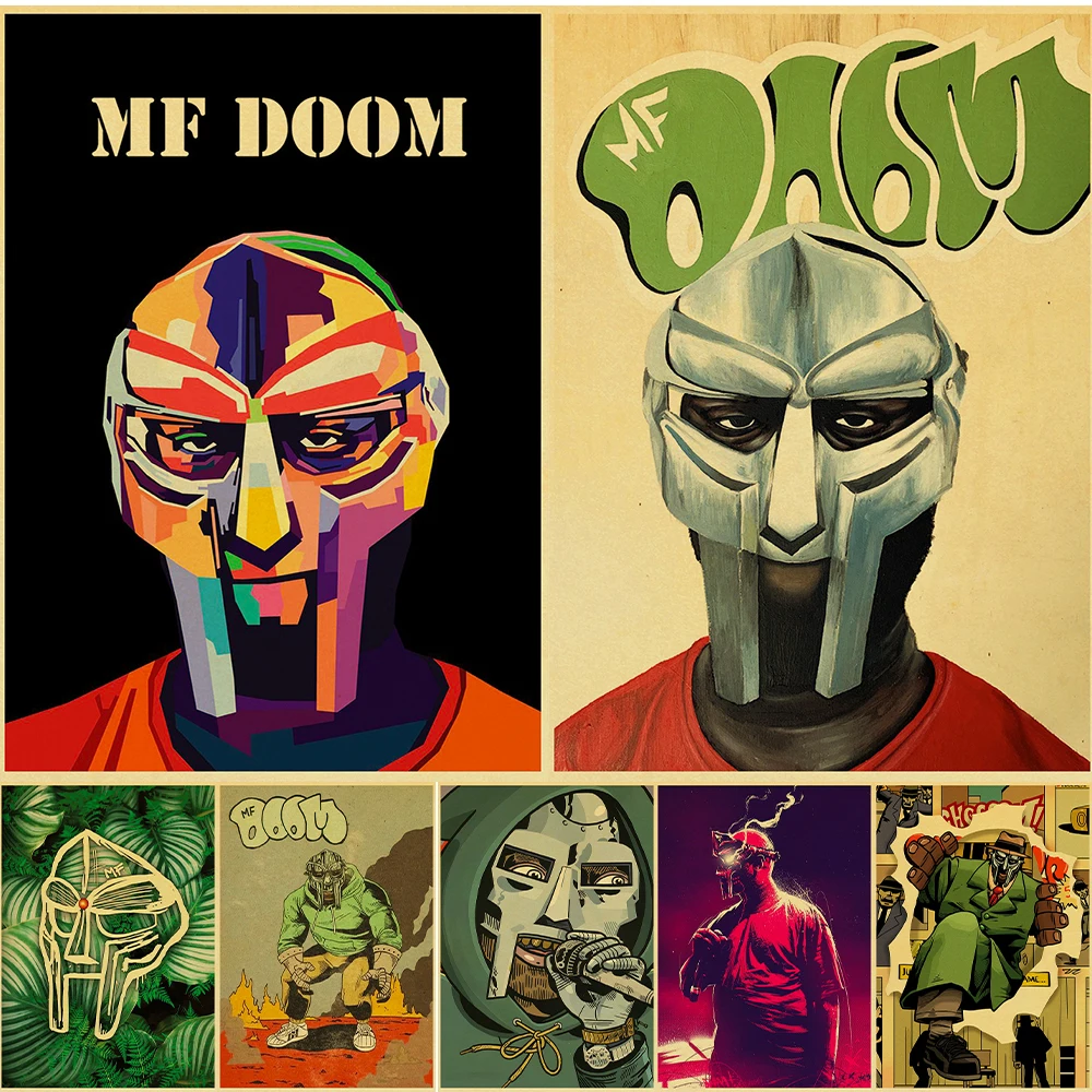 Рэпер певец MF DOOM плакаты ретро постер картина хип-хоп рэп музыкальный альбом