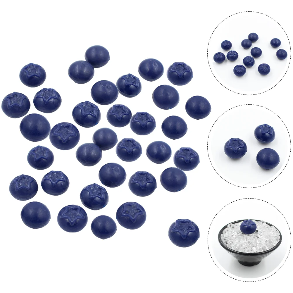 

50 Pcs Simulation Blueberry Fruit Model Fake Tabletop Decor Shop Simulated Adornment Large Fruits Scene Blueberries