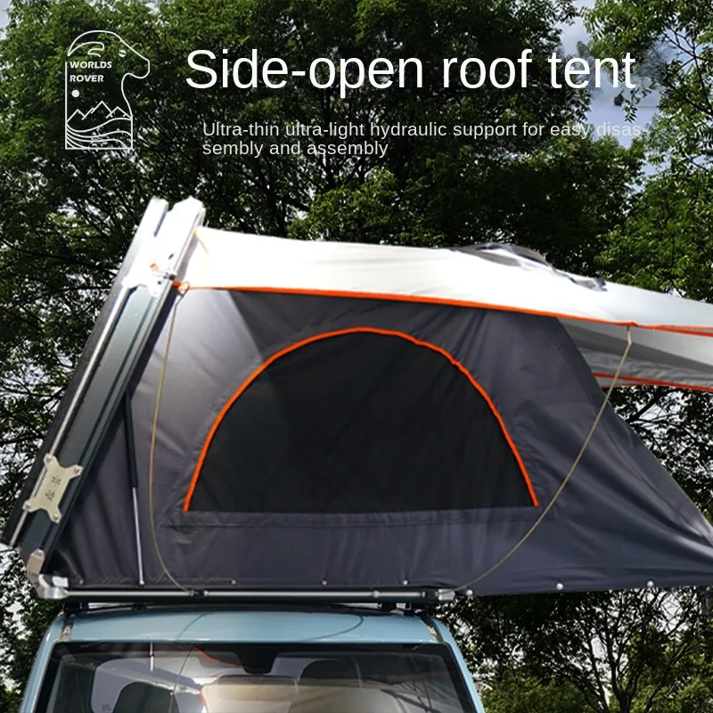 

Roof tent, aluminum shell, car mounted two person outdoor off-road aluminum alloy roof tent