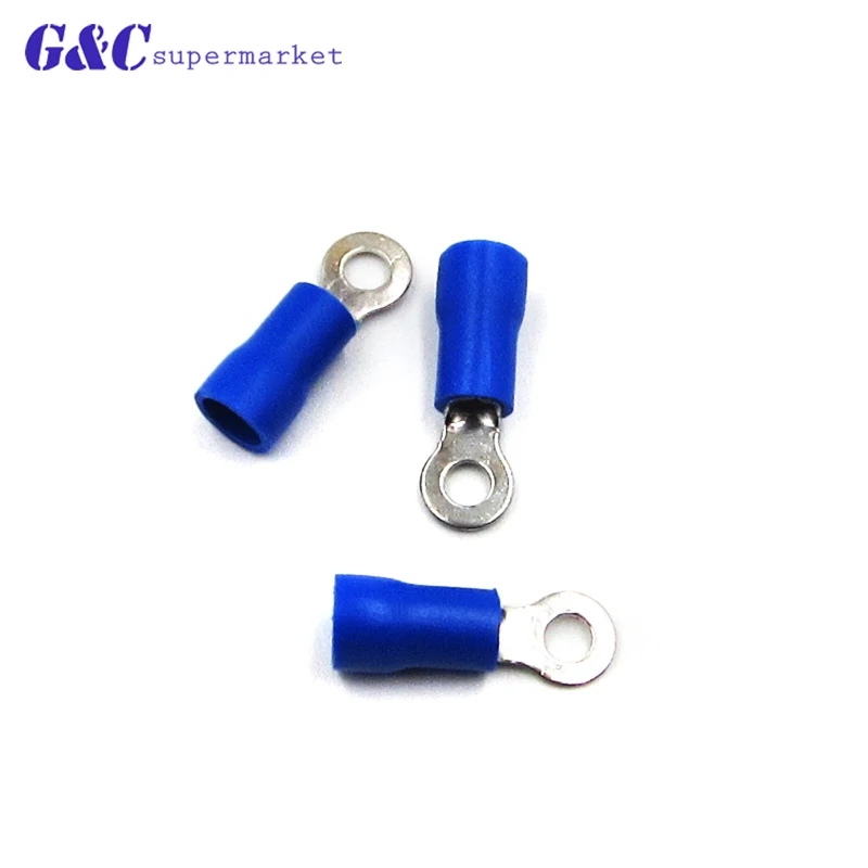 

100pcs RV2-3 ring insulated terminal cable crimp terminal set 1.5-2.5mm 16-14 cable wire connector AWG diy electronics