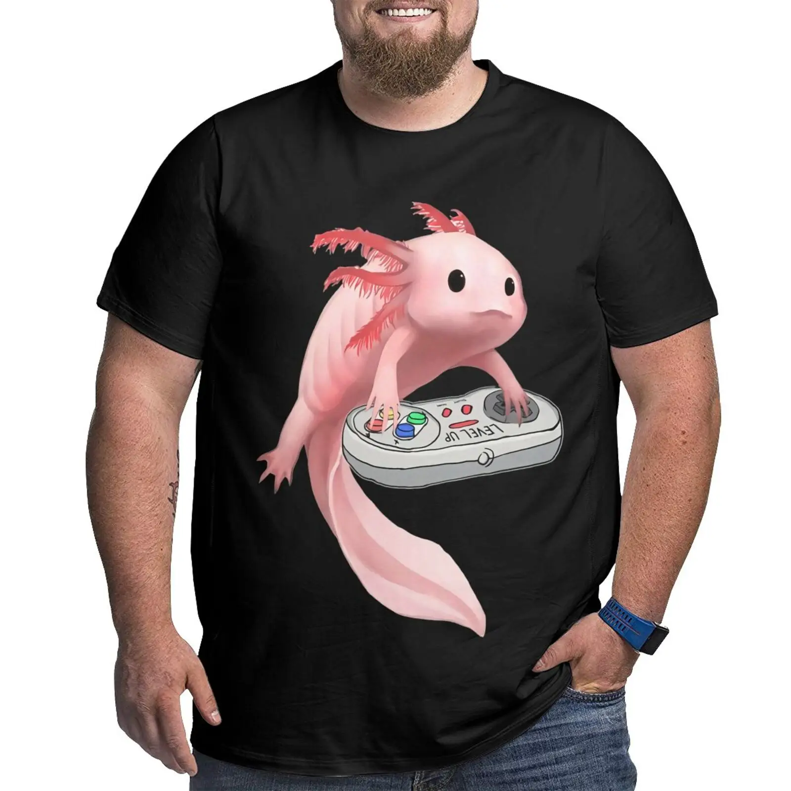 

Футболка оверсайз Axolotl с изображением рыбьей игры, белая футболка, футболка оверсайз, женская футболка, Мужская одежда, блузка