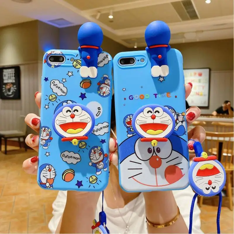 

BANDAI Cute Blue Jingle Cat Mirror Phone Case for Samsung A30s A50s A8 2018 A530 70s M02 M40s Cover