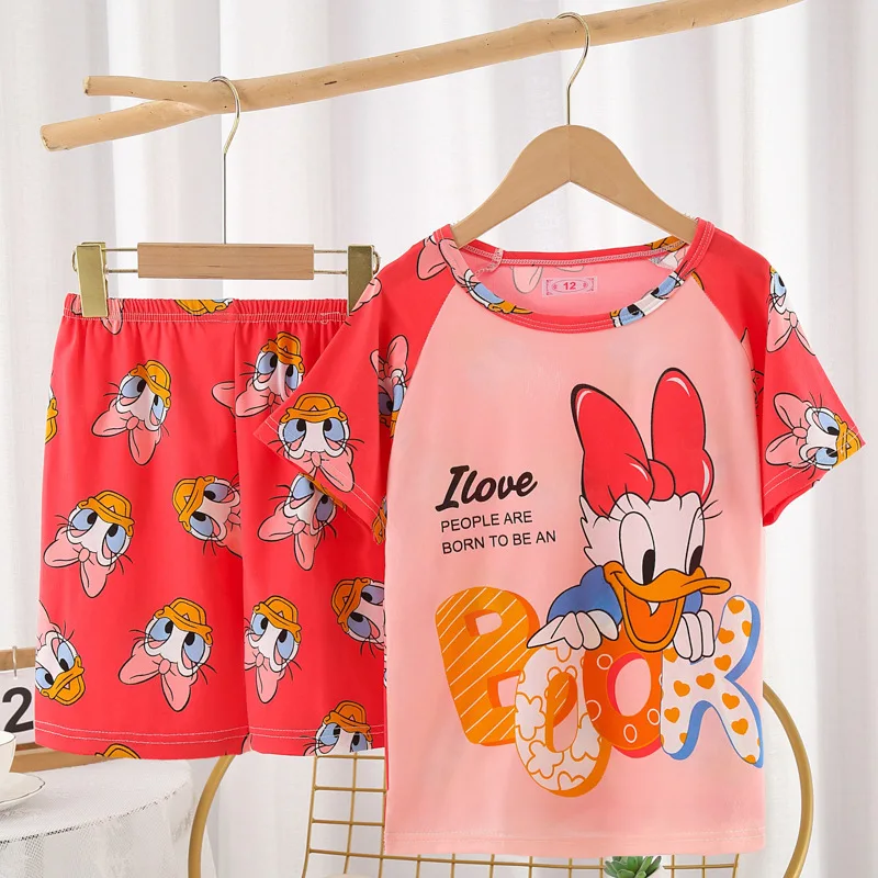 Детский летний костюм с героями мультфильмов для мальчиков и девочек мягкий