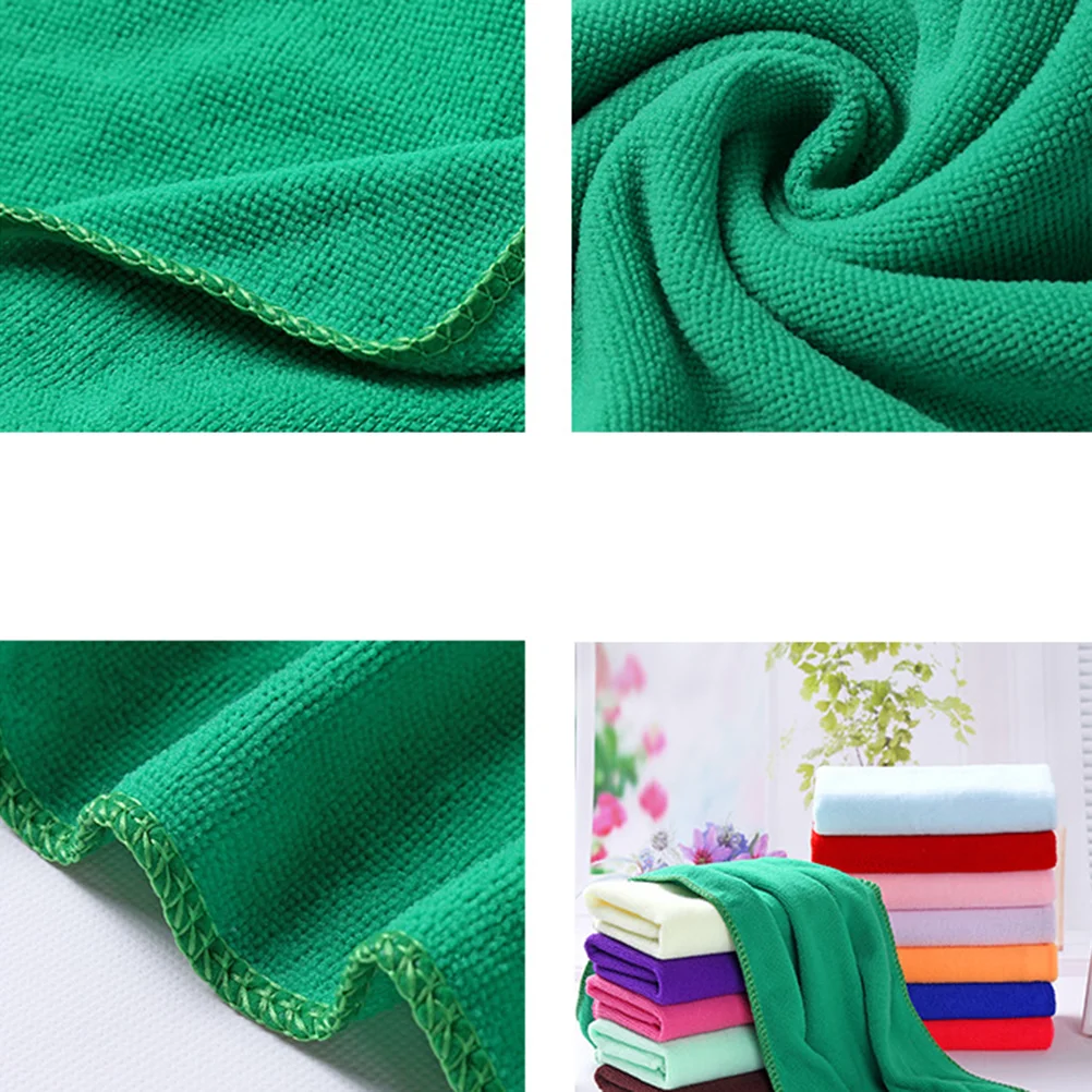 

10pcs Microfiber Washcloth Fast Dry Microfiber Hand Towels Washcloths Cleaning Cloths For Home Kitchen 25cm ( Mixed Color )