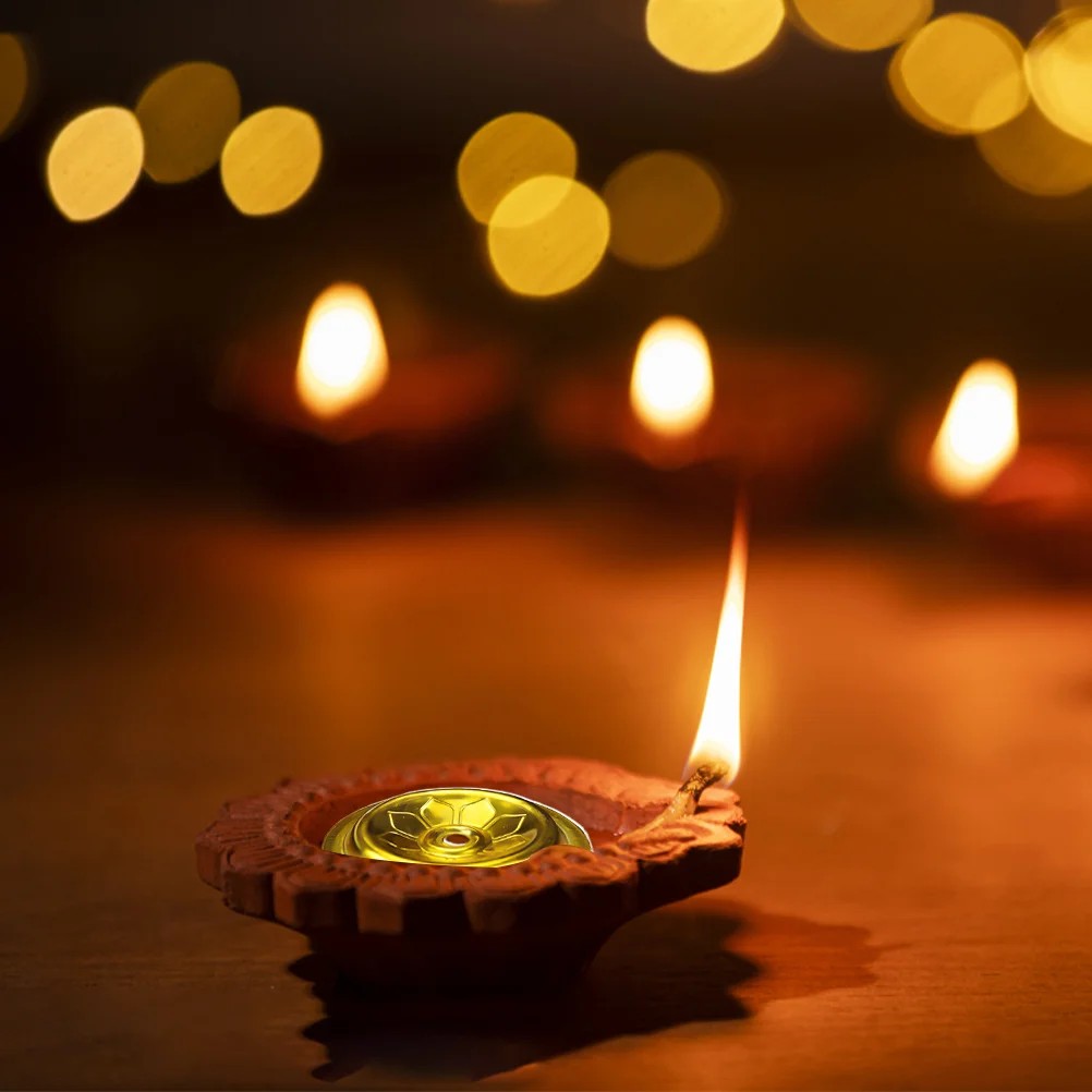 Подставка для лампы подсвечник Ghee масла алтарь золотые дужки металлическая