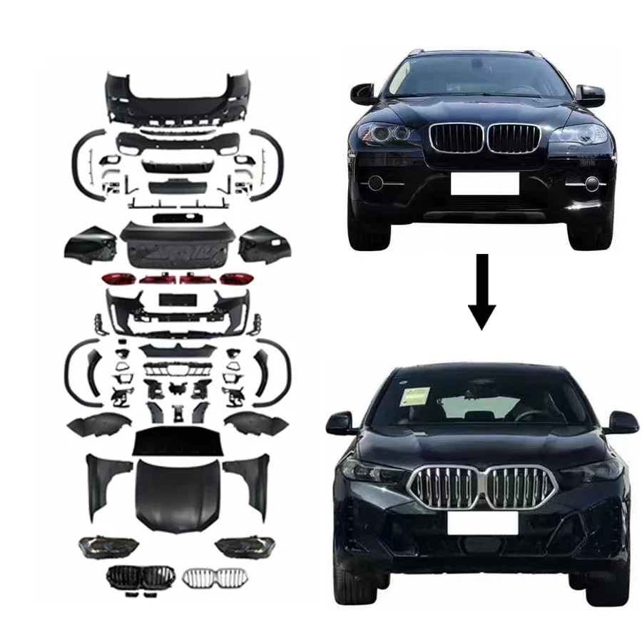 X6 E71 наушники на колесах G06 LCI MT стильная ступня 2009-2014 бампер искусственная челка