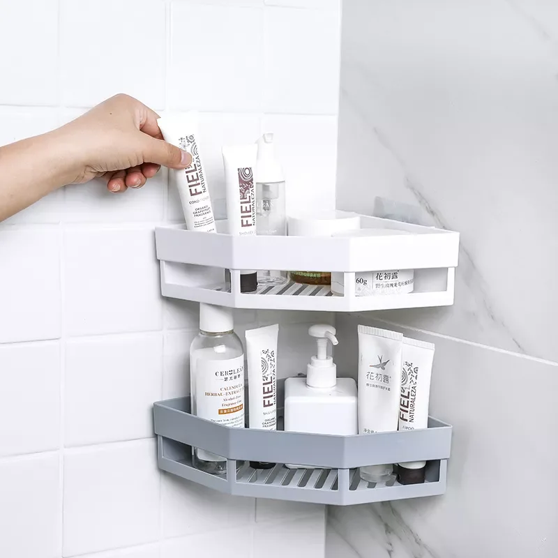 

Bathroom Corner Shower Suction Shelf Wall Storage Basket Shampoo Tray Soap Box Holder Kitchen Sponge Rack Household Accessories