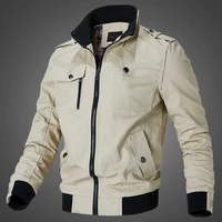 stand collar mens washable jacket cotton military workwear outdoor casual jacket for men