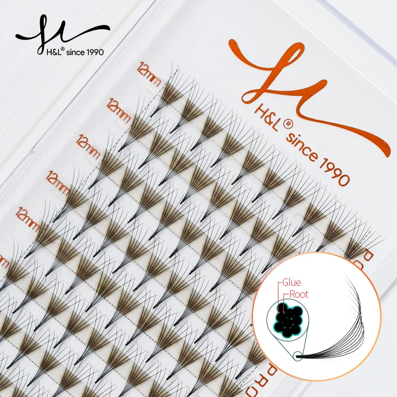 

H&L Sharp Narrow Stem Premade Fans Lash 3D 4D 5D 6D 7D 8D 10D 12D Slim Thin Pointy Base Russian Volume Fans Mink Eyelashes