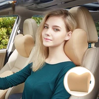 2pcs 1pc car headrest neck pillow for seat chair in auto memory foam cotton cushion fabric cover soft head rest travel support