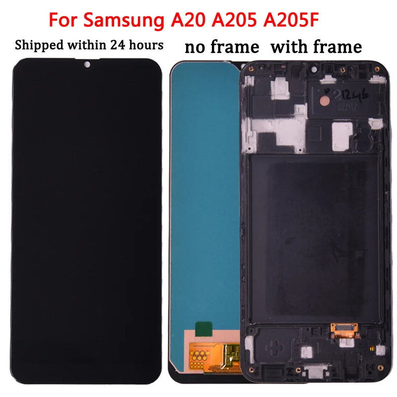 ЖК-дисплей с сенсорным экраном 6 4 дюйма для Samsung galaxy A20 A205 SM-A205F A205FN дигитайзер в