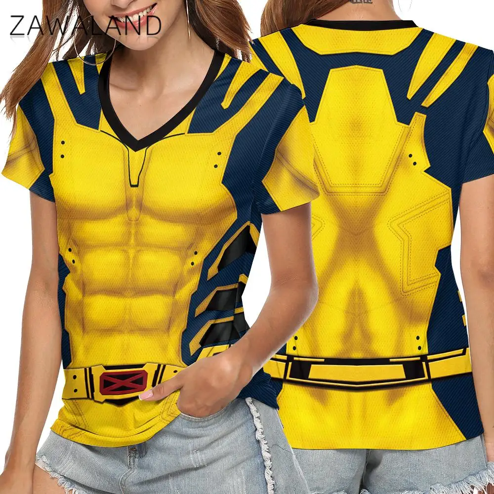 Zawaland Wolverine женские футболки для косплея костюм Джеймса Howlett топ с принтом Дэдпула