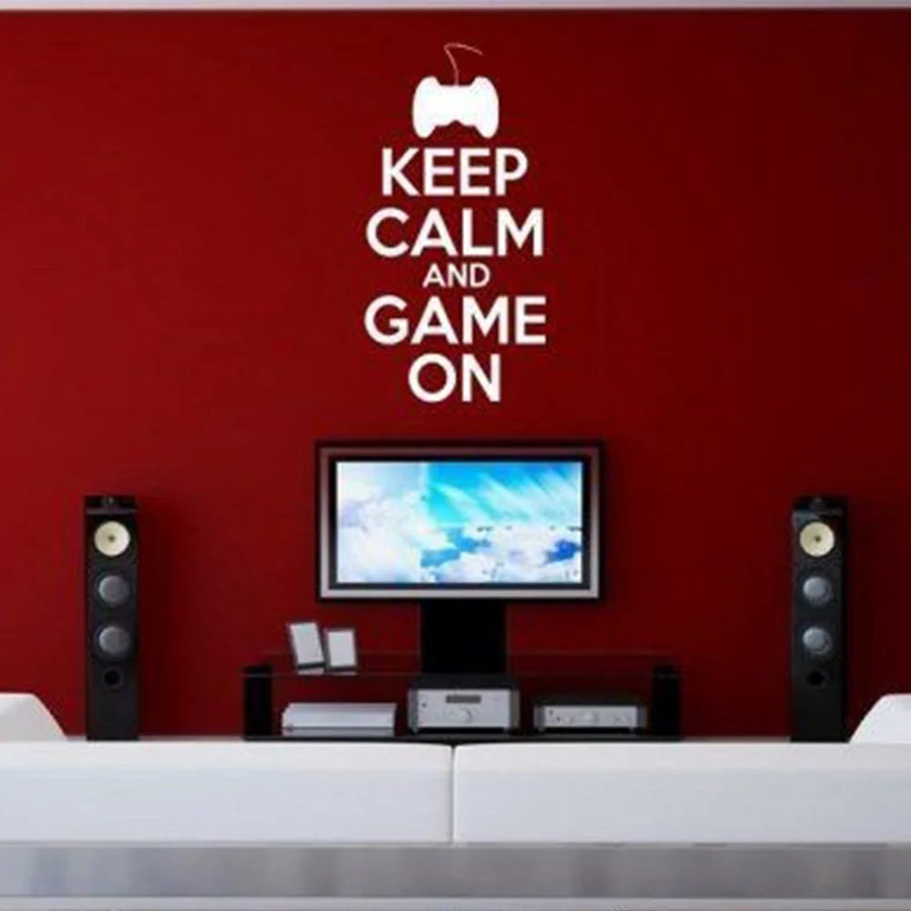 Наклейка Keep Calm and Game On-Наклейка на стену для детской комнаты подростков домашняя
