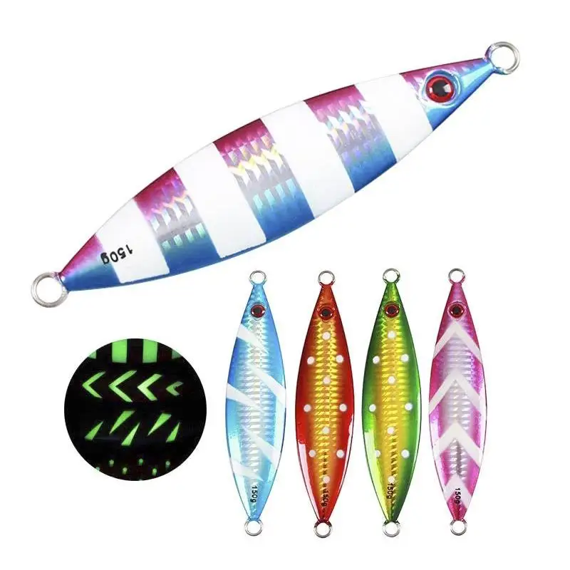 

Metal Micro Jigs Luminous Bait 60g 100g 150g 200g Slow Sinking Jig High Quality Artificial Fishing Lure Lead Bait Tackle