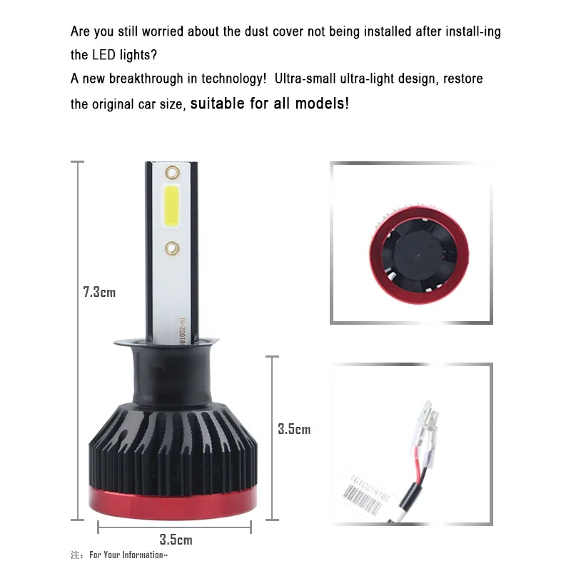 K1 Автомобильная лампа для фар H4 H8 H9 H11 H1 H3 H7 9005 9006 9012 80 Вт Стайлинг автомобиля 6000LM