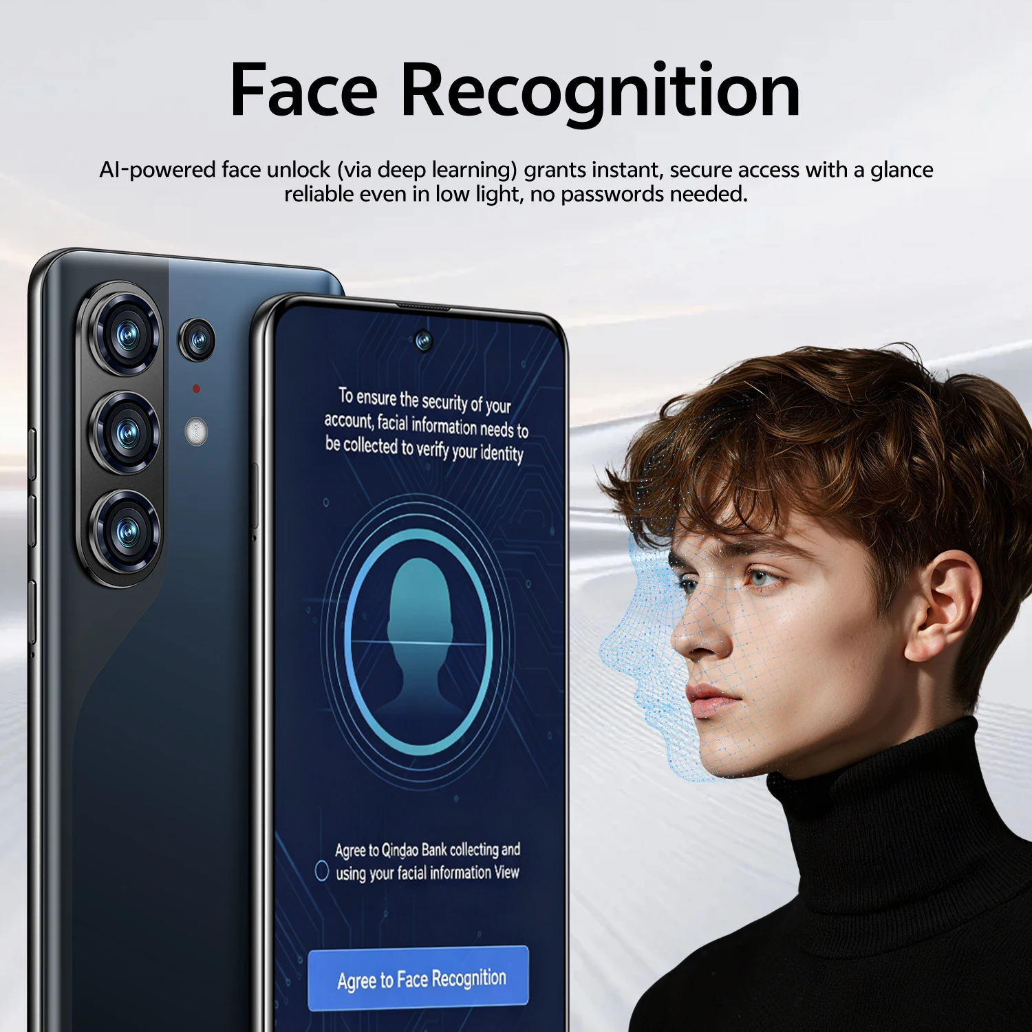 Фото Смартфон IVMI Global Camon50 Pro, 6.85 дюйма, Android 10, 3 ГБ ОЗУ, 16 ГБ ПЗУ, Face ID, 4G, Google Play Store №2