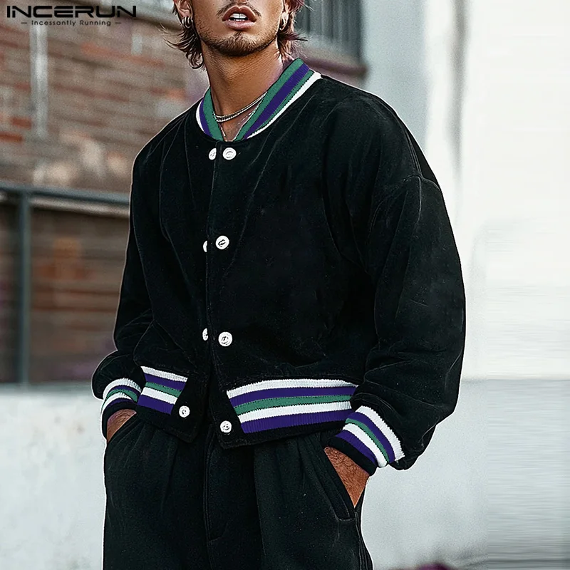 Мужские повседневные теплые пальто INCERUN топы с длинными рукавами и