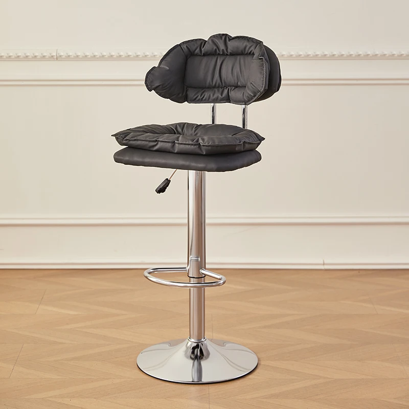 

High Quality Lounge Bar Chairs Metal Adjustable Swivel Nordic Bar Stools Design Leather Minimalist Barkrukken Home Furniture