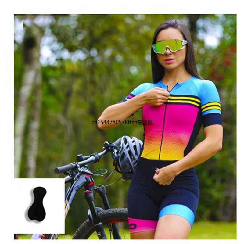 

Bike Clothes Roupa Ciclismo Mujer Summer Short Sleeve Shirt Triathlon Custom Bicycle Cycling Jersey Women Set Triathlon Jumpsuit
