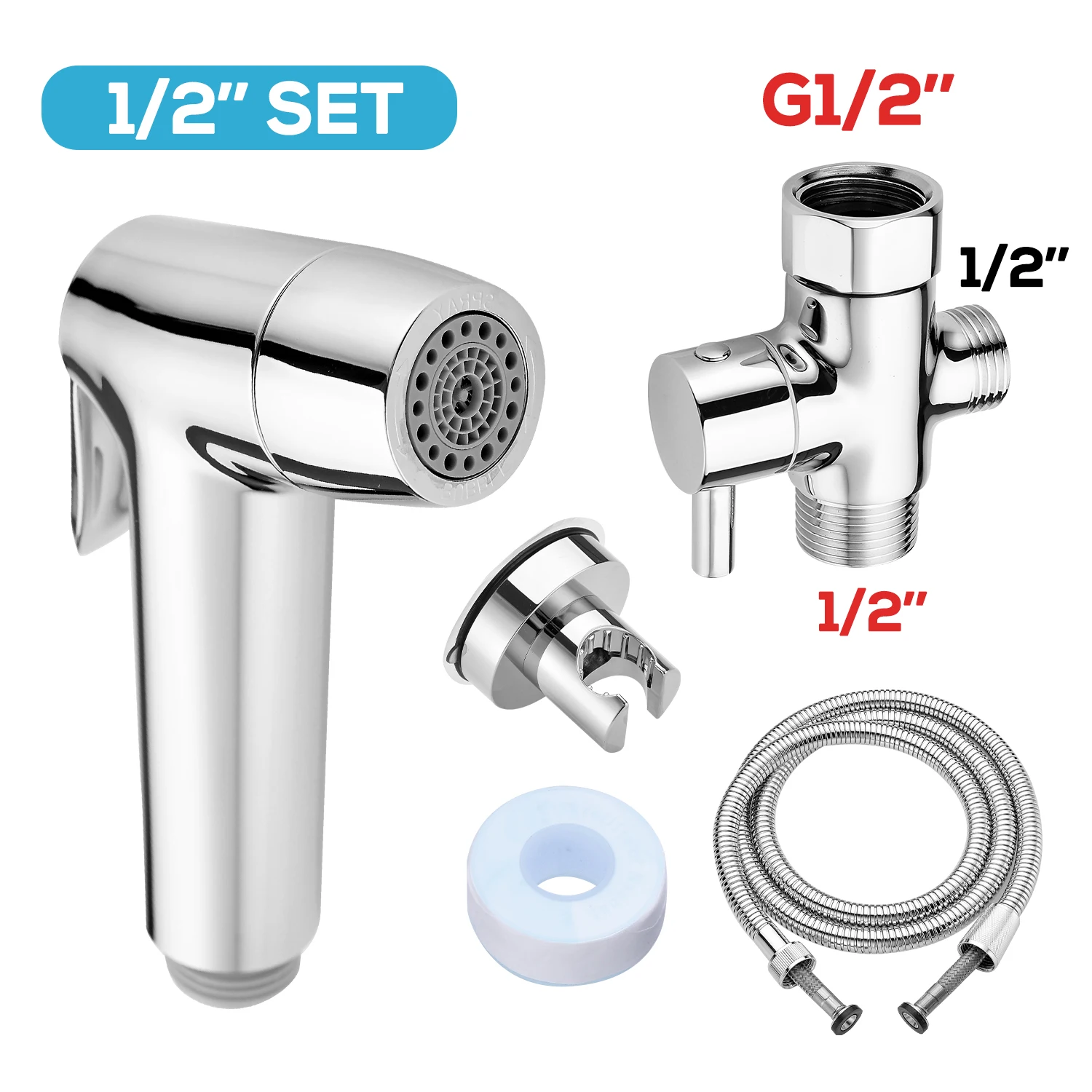 

Ручной распылитель для биде, Аксессуары для планшетов, сад, нержавеющая сталь, трубка 1,5 м, ABS Регулируемый биде, Душ