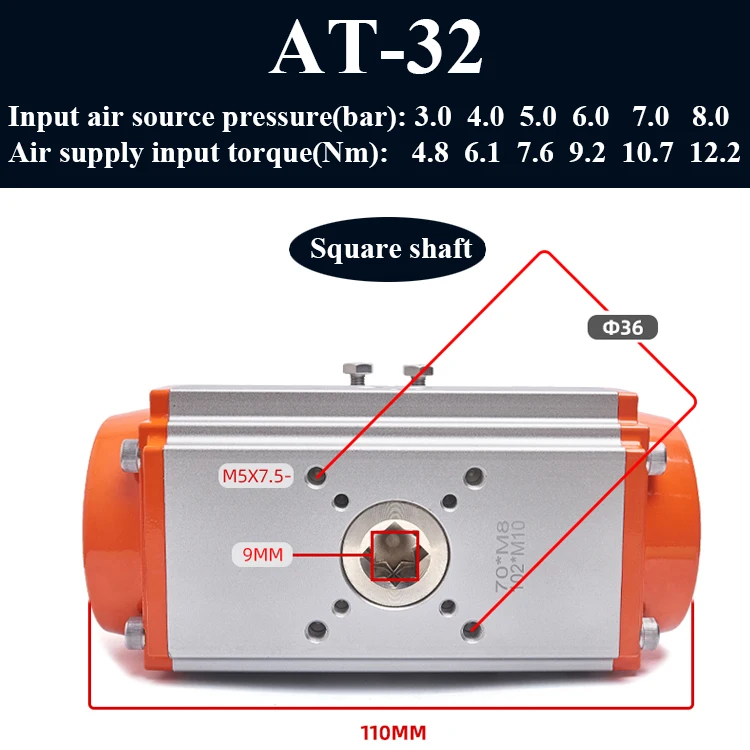 

Пневматический привод для шарового клапана AT32/52/63/75/83/92/105/125/140/160/190/210/240