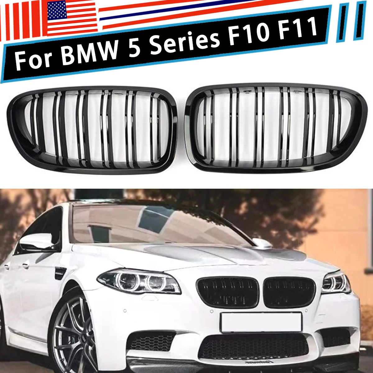 Фото Решетка радиатора (ноздри) Magickit для BMW 5 серии F10 F11 F18 M5 520d 530d 540i 528i 535i 2010-2016 №1