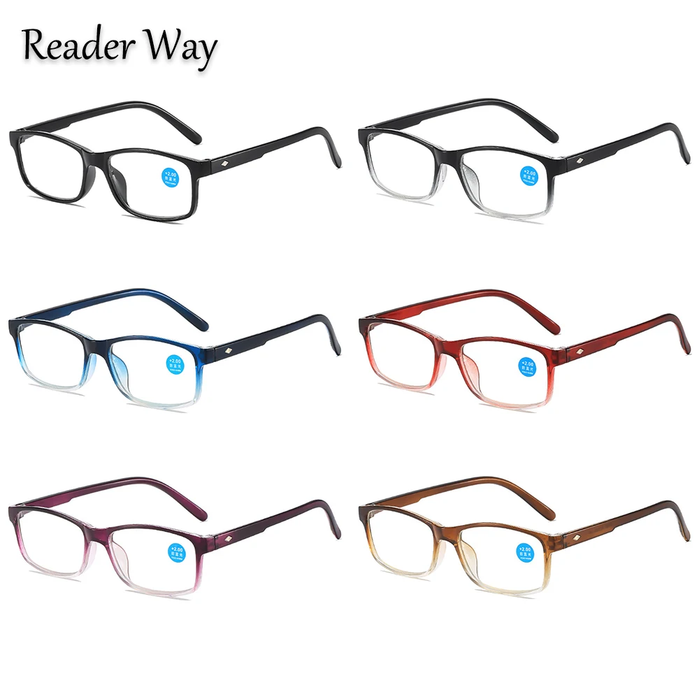 6 упаковок дешевых очков для чтения с защитой от синего света и градиентной