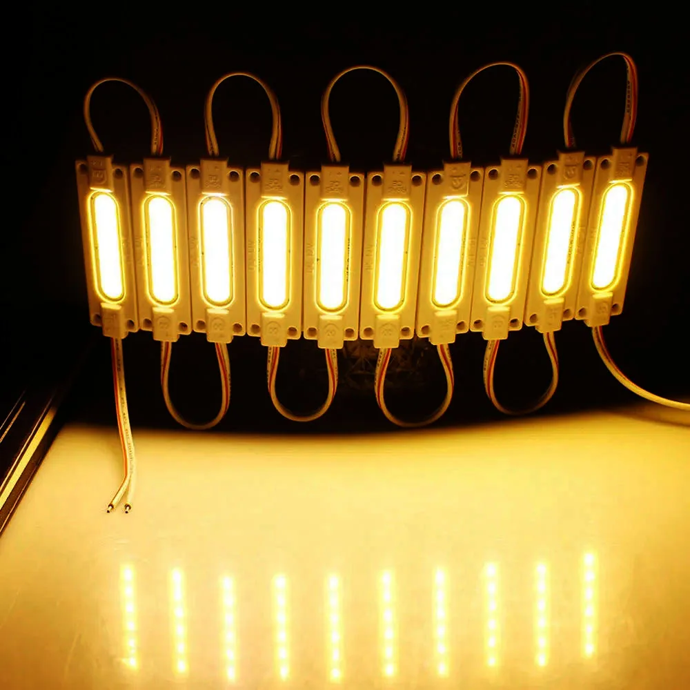 

10 шт./лот, инъекция с объективом, светодиодный модуль COB, водонепроницаемая светодиодная подсветка для вывески, канал, буква DC12V 2 Вт, IP68