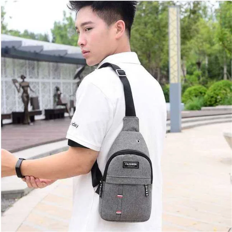 Chest Bag Men Crossbody Bag Wear-resistant Canvas Sports Mens Small Male Casual Slanted Shoulder Outdoor Satchel Back Pack Trav