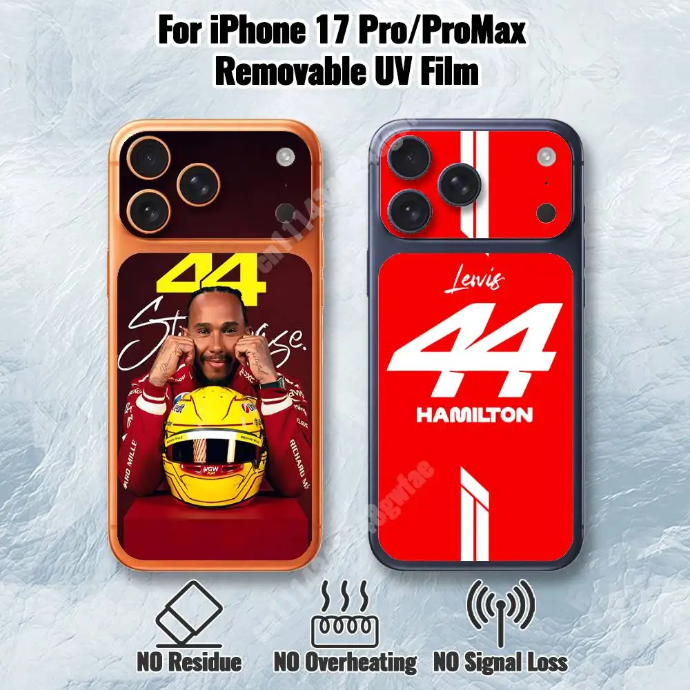 Фото LH44 L-Lewis Hamilton-S Съемная УФ-пленка для iPhone 17 Pro 17 ProMax HD-наклейка на заднюю панель №1