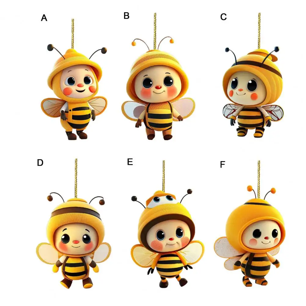 Подвеска в виде мультяшной пчелы двусторонняя акриловая поделка ручной работы