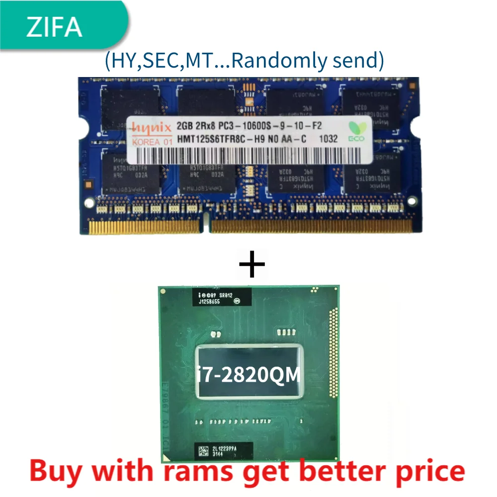 

DDR3 2G 1333Mhz with i7-2820QM i7 2820QM SR012 2.3 GHz Quad-Core Eight-Thread CPU Processor 8M 45W Socket G2 / rPGA988B