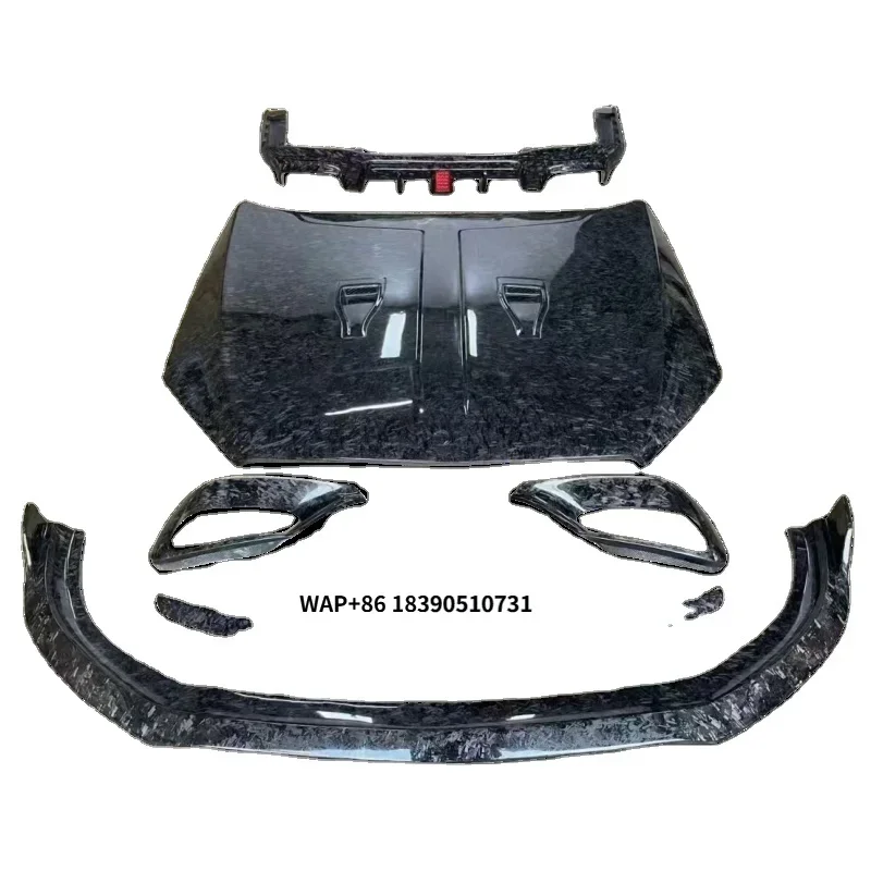 Фото Комплект обвеса MSY Style из кованого карбона и стеклопластика для Mercedes-Benz S-класса W222 S63: капот, передний сплиттер, задний бампер, расширители арок №1