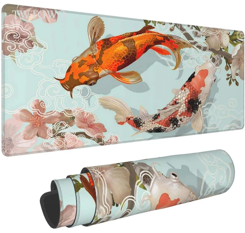 

Japanese Red Fish Mouse Pad Gaming XL Home Custom Large Computer Mousepad XXL Mouse Mat Soft Office Laptop Mouse Mat Mice Pad