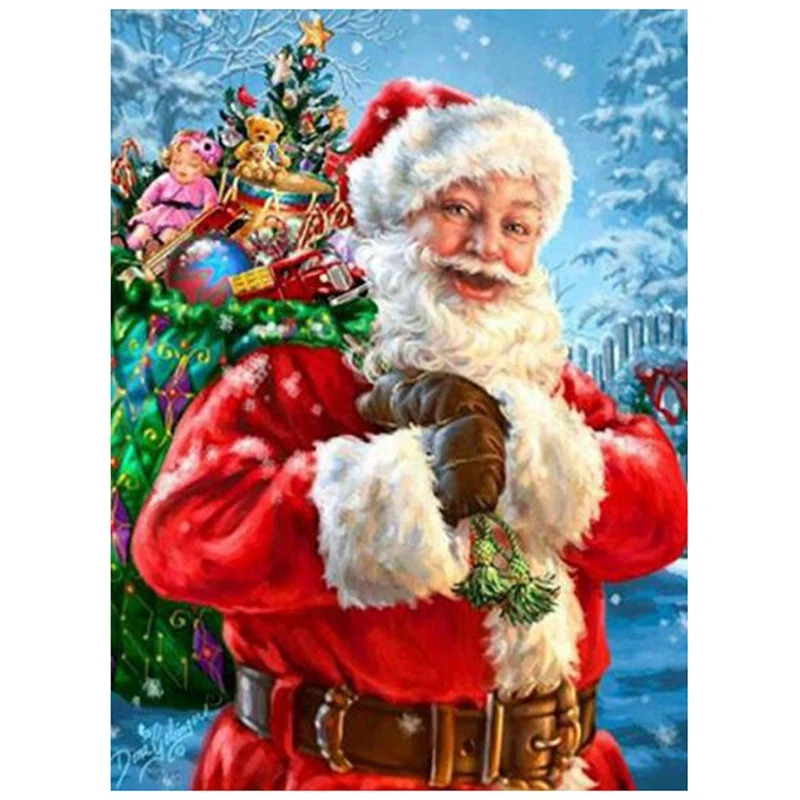 

Алмазная 5D картина «сделай сам» с Санта-Клаусом, украшение для вышивки крестиком, украшения для дома, украшения для стен, подарки