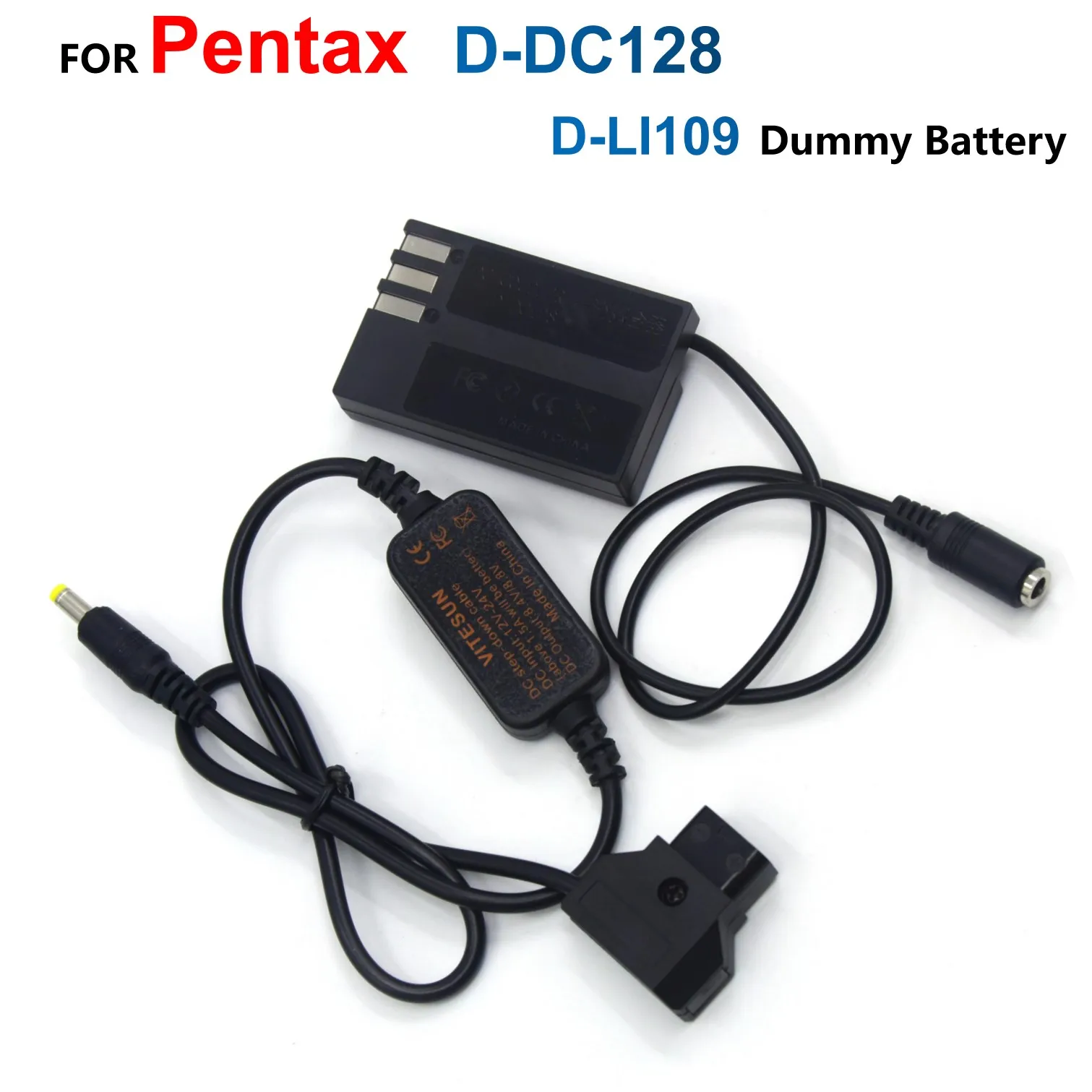 

D-DC128 D-LI109 Fake Battery + D-TAP Dtap Power Adapter Cable K-AC128 For Pentax K-50 K-30 K30 K-R KR K-S1 KS1 K-S2 KS2 Cameras