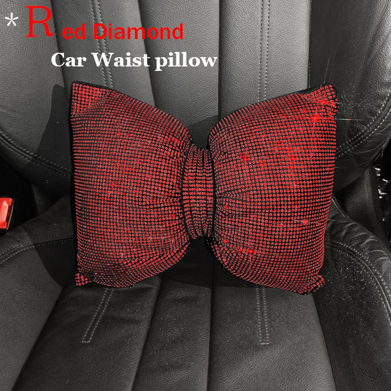 

Чехлы на автомобильные сиденья с кристаллами и красными бриллиантами, универсальные автомобильные накладки на подголовник, принадлежности для салона автомобиля, аксессуары для женщин, женский подарок