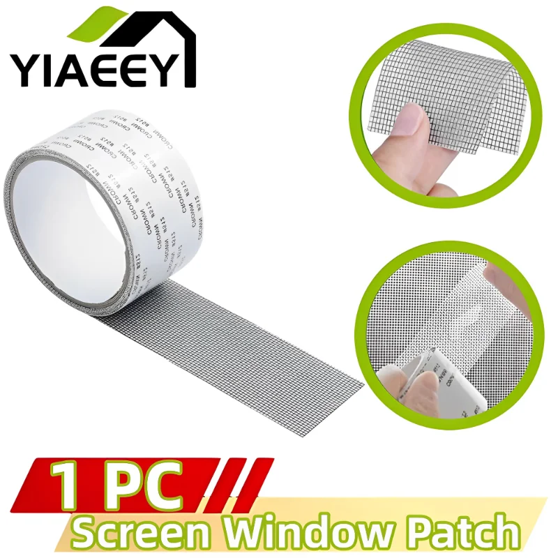 

Strong Self Adhesive Window Screen Mosquito Net Repair Tape Fiberglass Patch Covering Mesh Tape for Screen Holes Tears Repairing