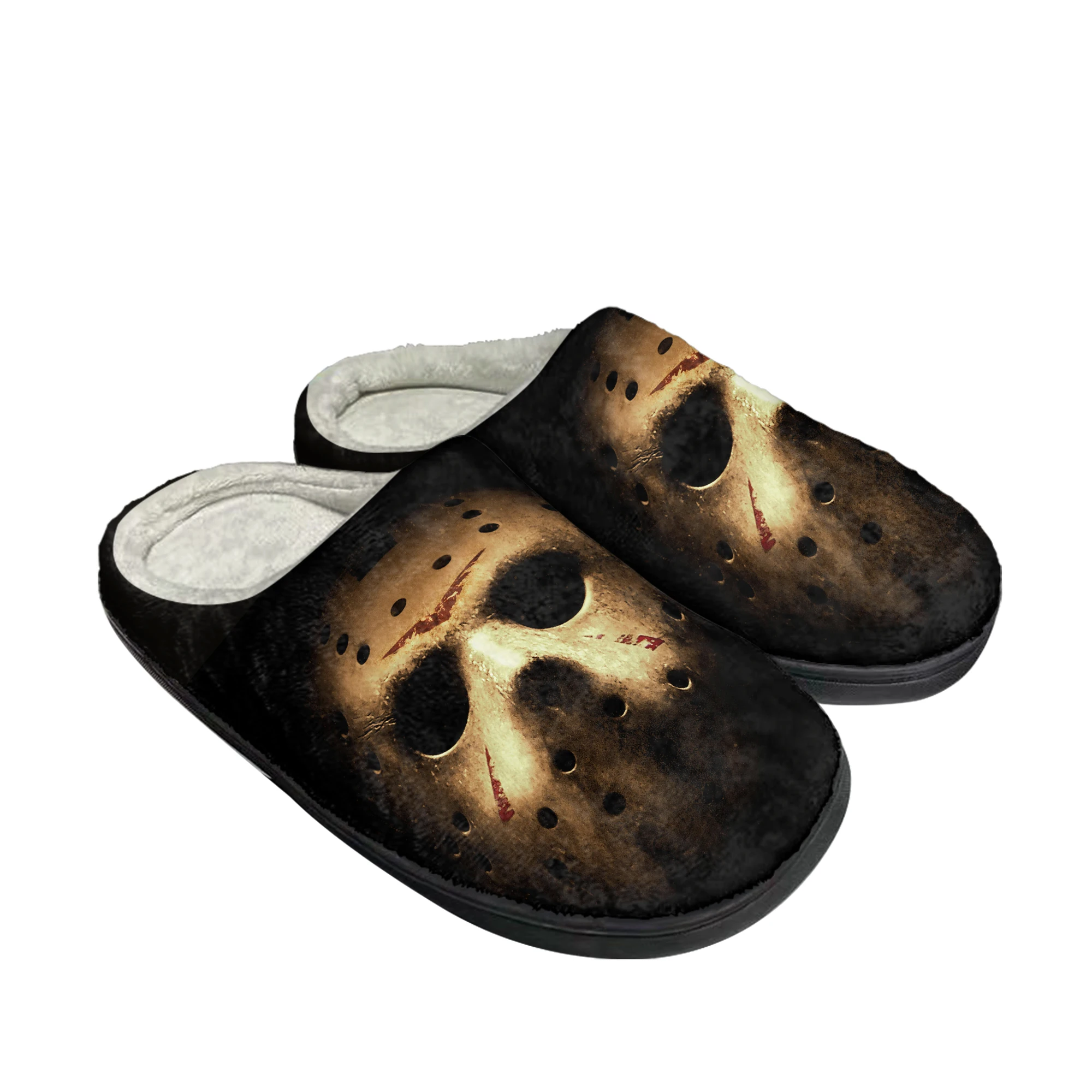 

Jason Friday the 13th Home Cotton Slippers Mens Womens Plush Bedroom Casual Keep Warm Shoes Thermal Slipper Customized DIY Shoe