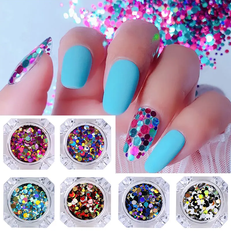 

1 Box Colorful Chameleon Nail Sequins Iridescent Hexagon 3D Nail Flakes Sparkly Nail Glitter Sequins DIY Manicures Tips