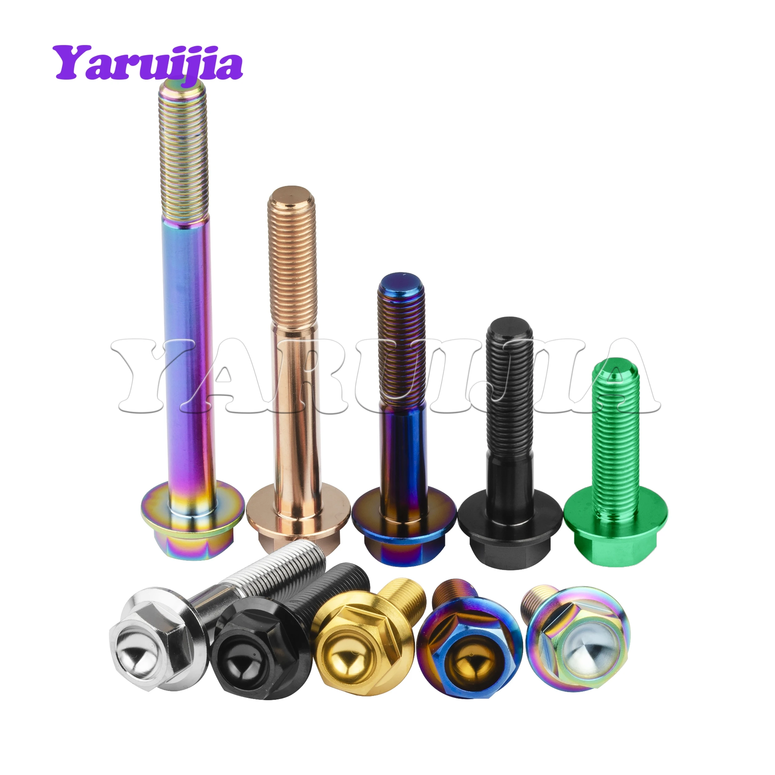 Фото Титановые болты Yaruijia M10x1.25mm с шестигранной головкой и фланцем DIN6921, длина 20-100 мм, 1 шт. №4