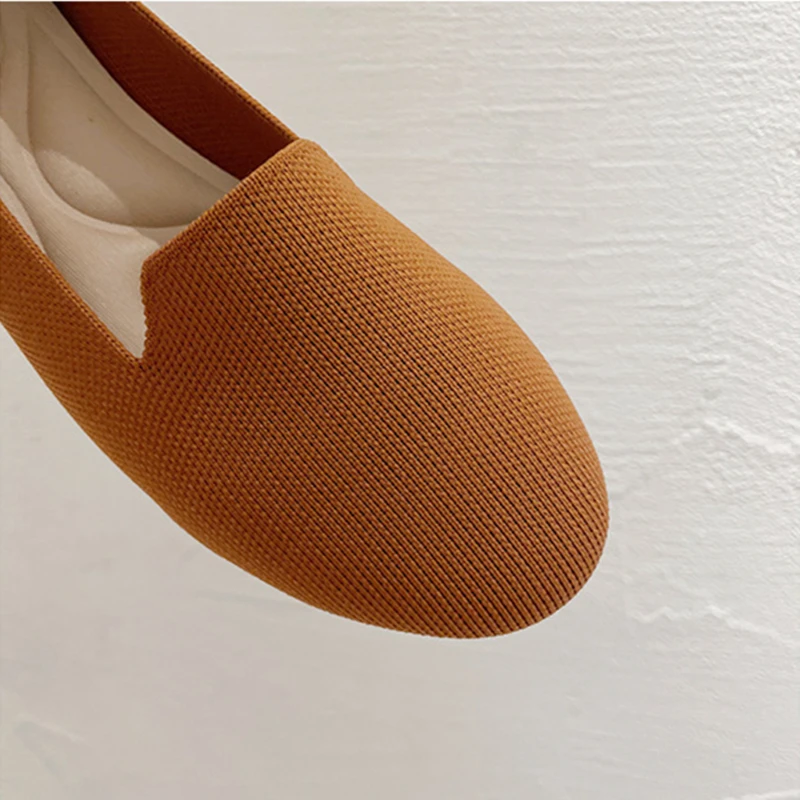 Luxury Woman Ballerina 2022 New Princess Shoes Women's Loafers Shallow Knit Flats Shoes Round Head Single Shoes Zapatillas Mujer