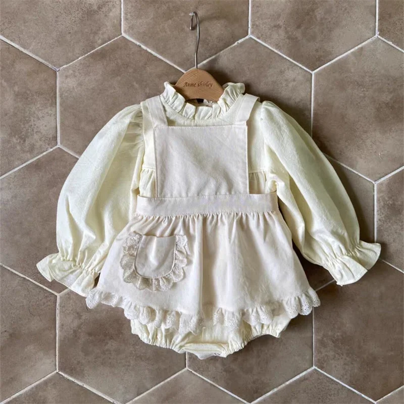 

Костюм принцессы для маленьких девочек на день рождения, комбинезон с кружевной вышивкой и оборками для девочек 0-24 месяцев, одежда для маленьких девочек, весеннее Боди для младенцев