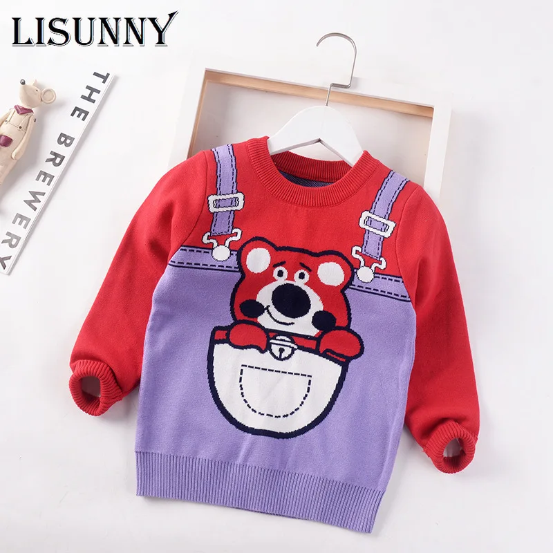 

Girls Sweater 2023 Autumn Winter Cartoon Baby Jumper Children Sweaters Toddler Pullover Kids Knitted Clothes 2-8y O-Neck Cotton